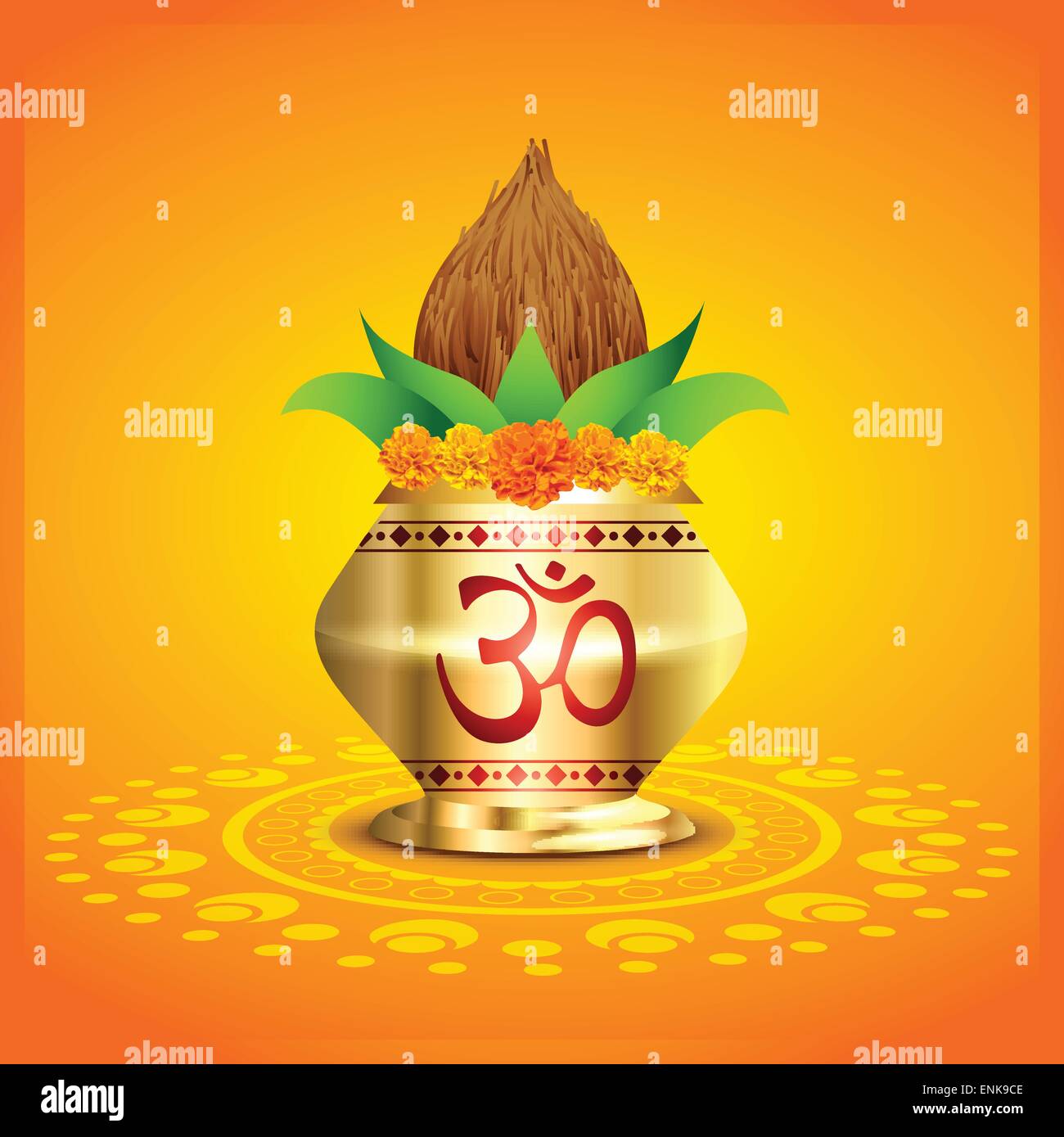Pooja Kalash Design Vektorgrafik Stock Vektor