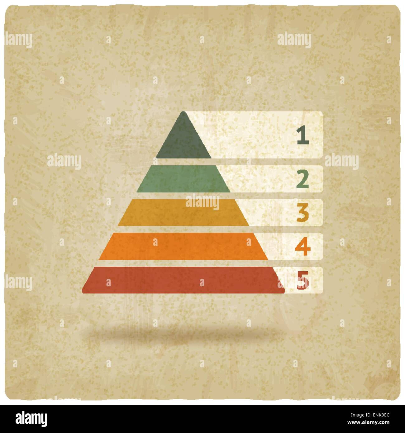 Maslow farbige Pyramide symbol alten Hintergrund Stock Vektor