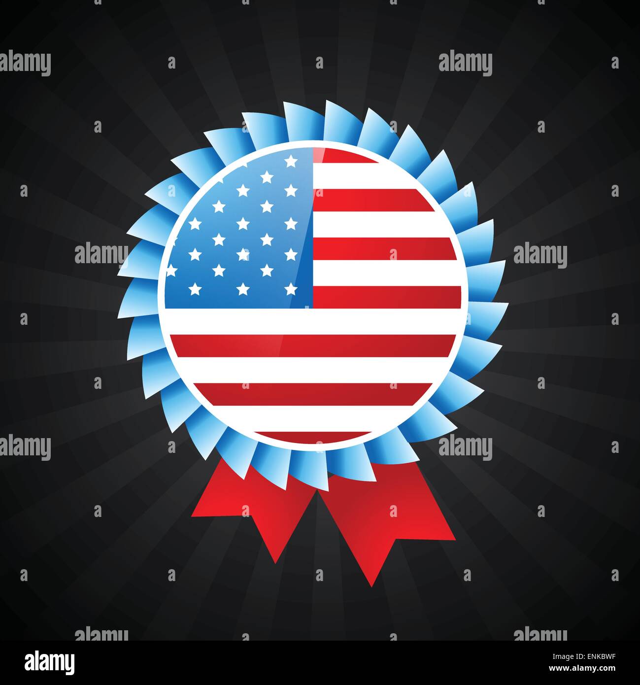 amerikanische Flagge-Label-Design-Darstellung Stock Vektor