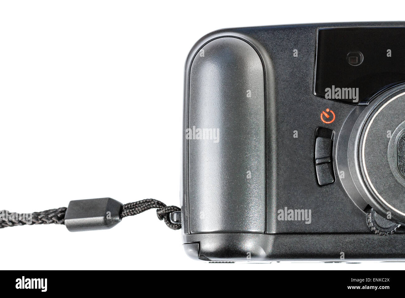 Eine alte Kunststoff Filmkamera isoliert auf weißem Hintergrund Stockfoto