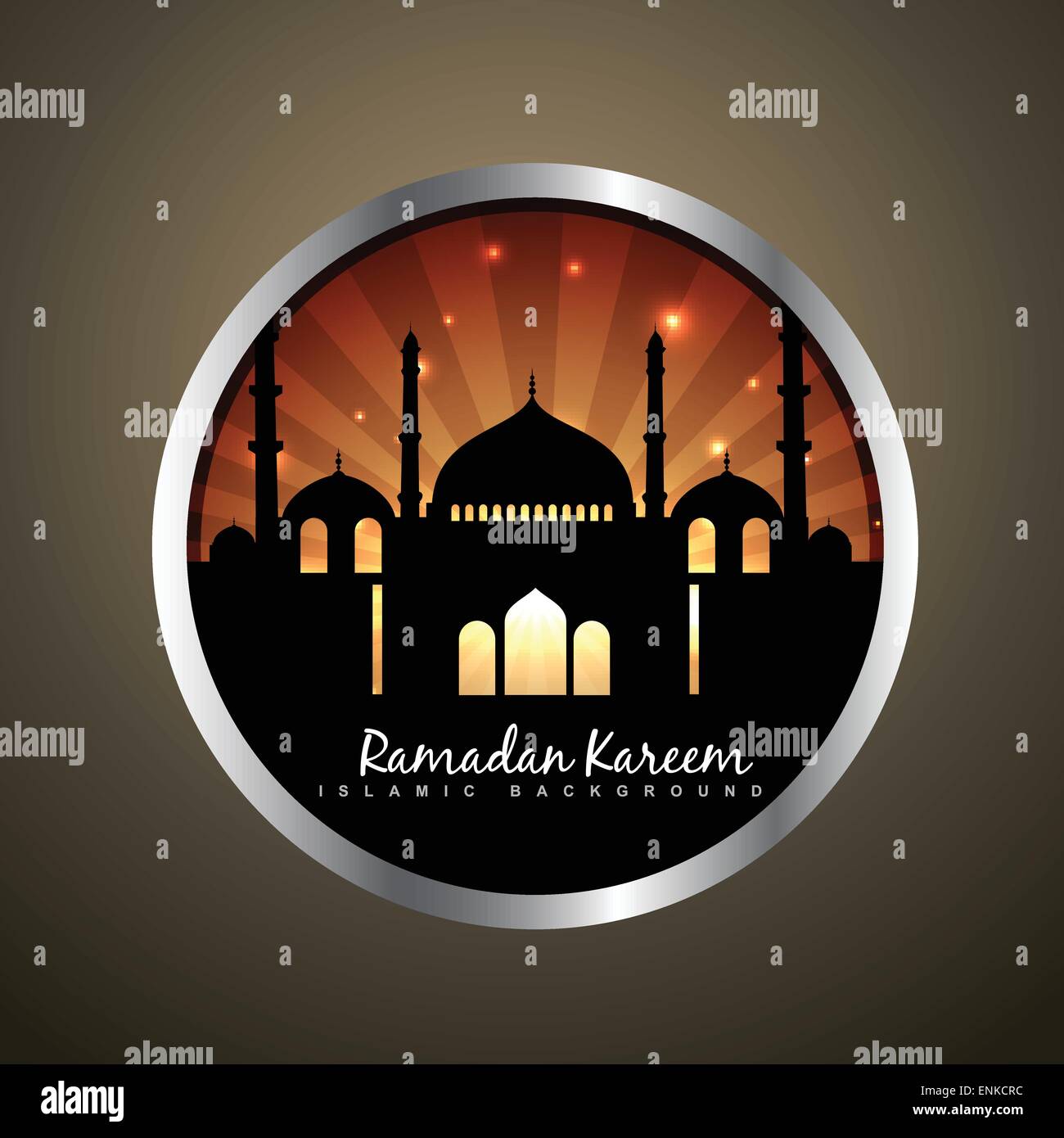 islamischen Vektor Etikett Hintergrunddesign Stock Vektor