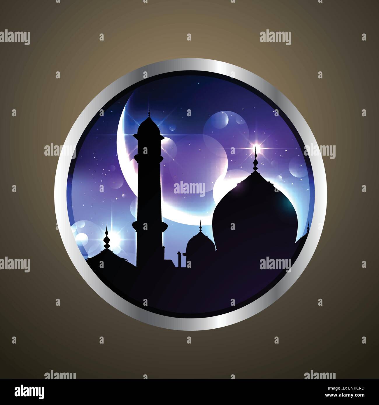 wunderschöne Moschee-Vektor-Label-design Stock Vektor