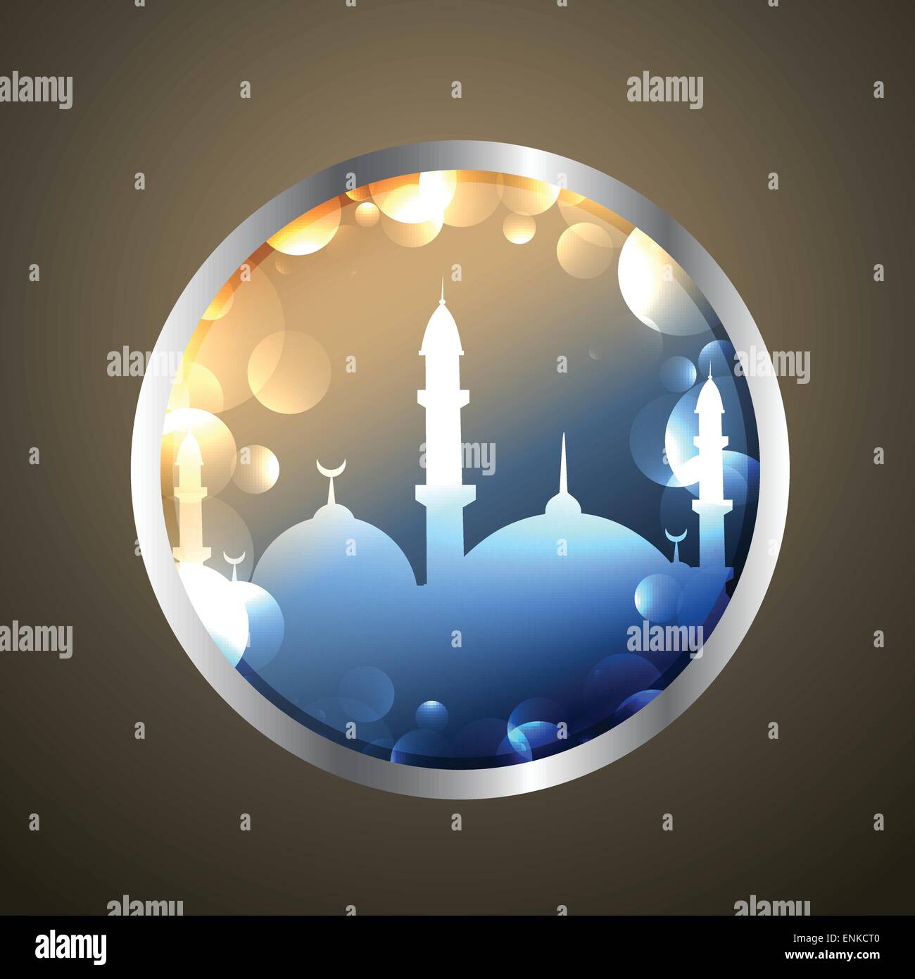 glänzende Ramadan Kareem Etikettengestaltung Stock Vektor