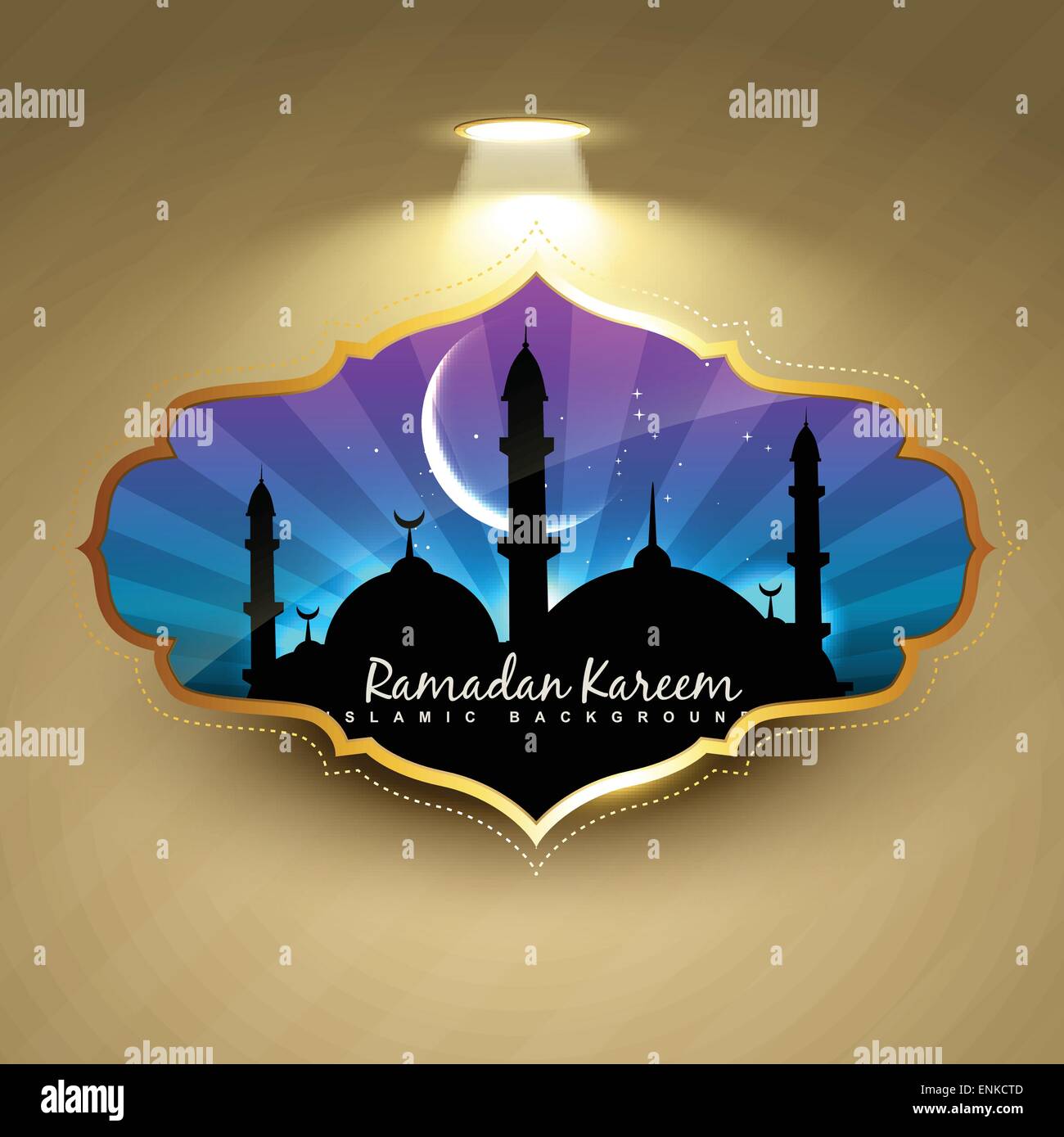 stilvolle Ramadan Kareem Etikettengestaltung Stock Vektor