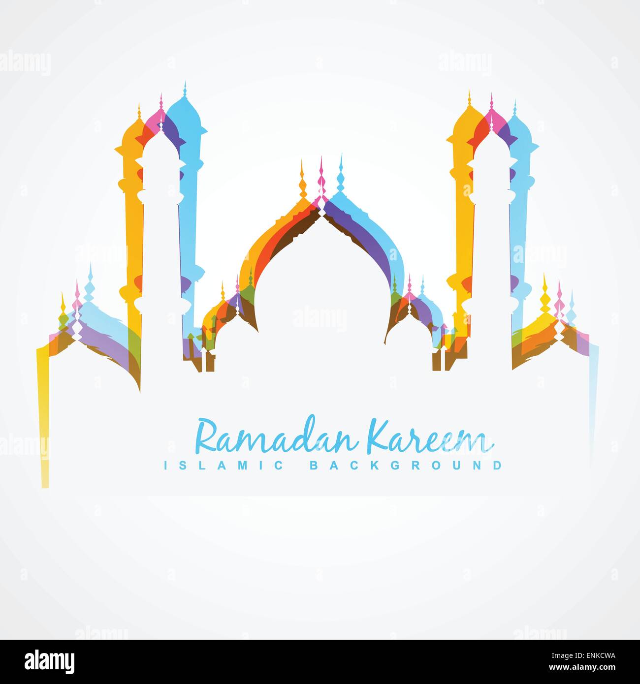 bunte Moschee Design Vektorgrafik Stock Vektor