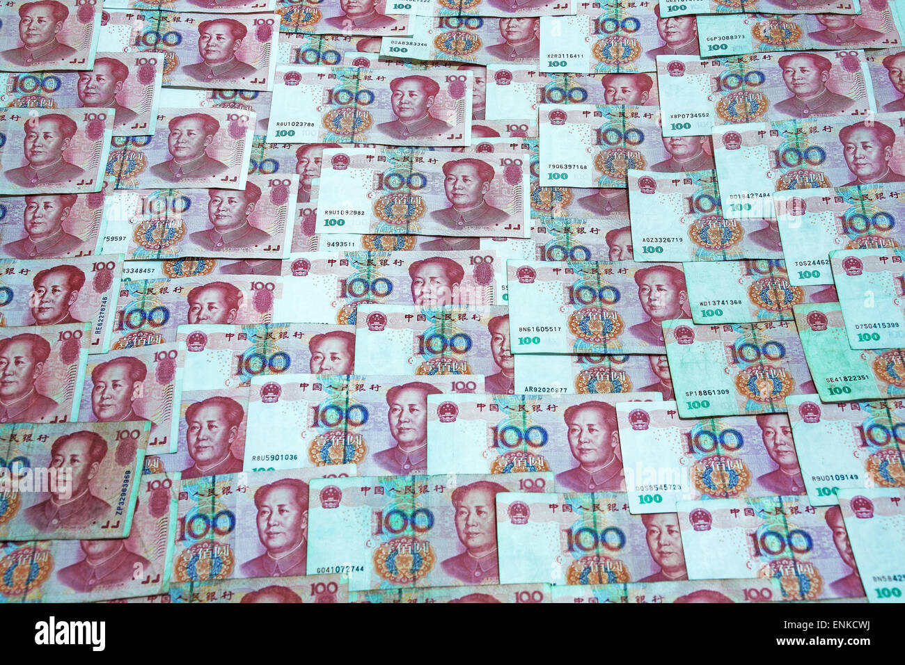 Chinesische Yuan Banknoten. Stockfoto