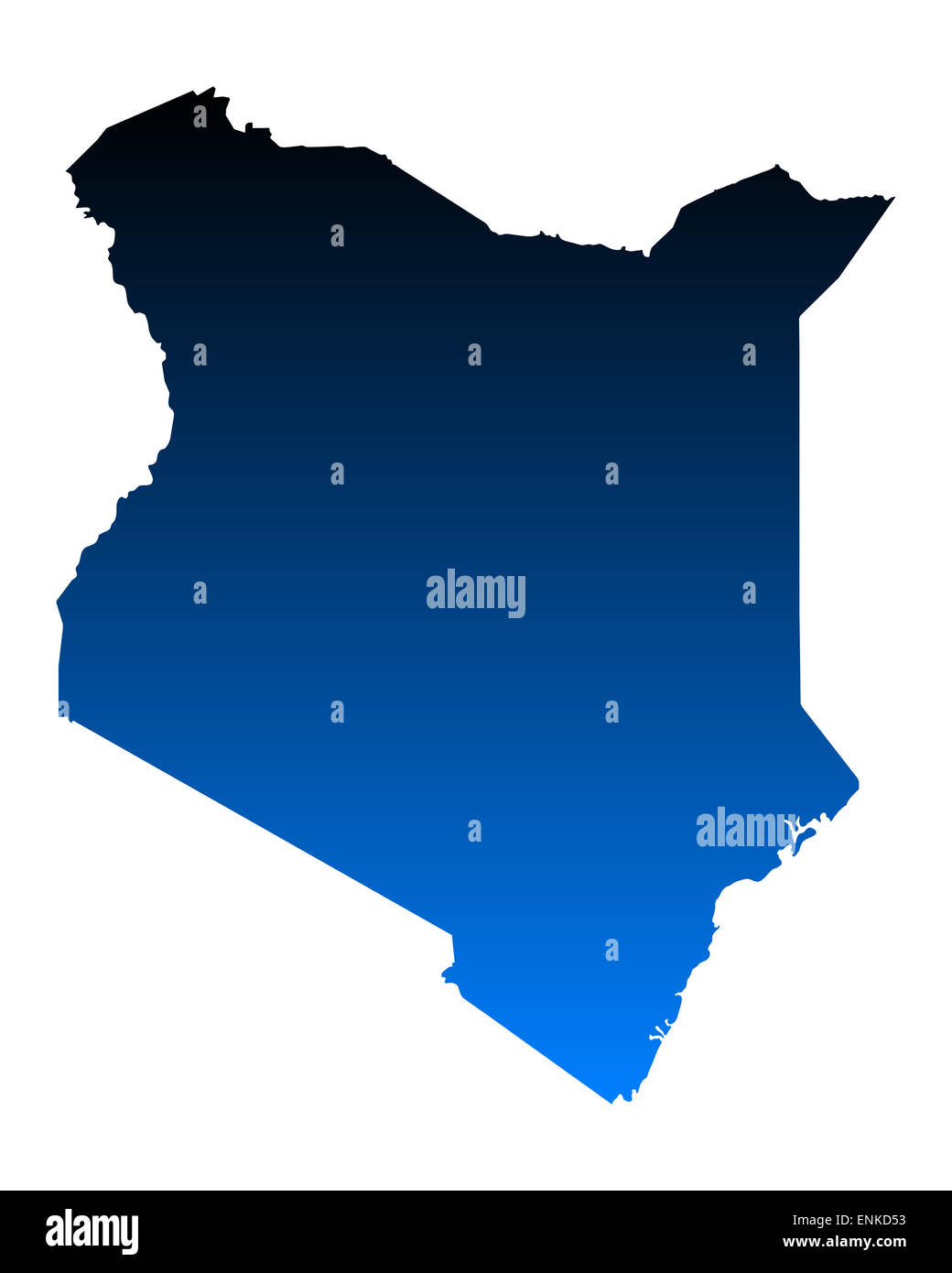 Karte von Kenia Stockfoto