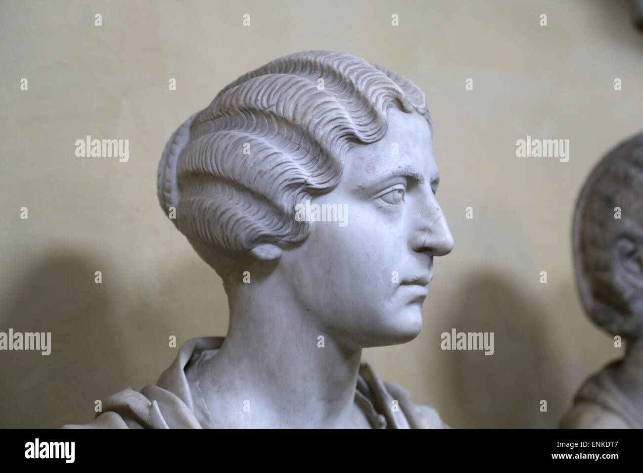 Büste Frau. Antike römische Frisur, 3.. Jahrhundert n. Chr.. Vatikanischen Museen. Chiaromonti. Stockfoto