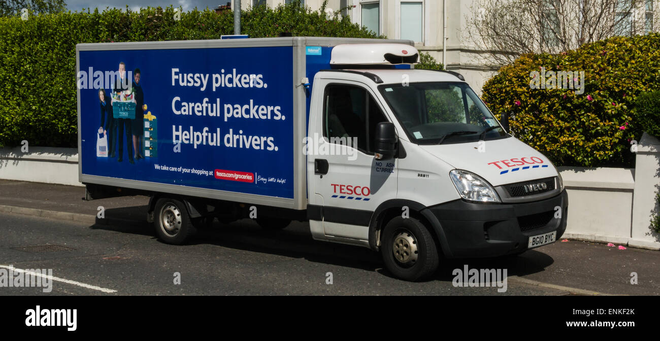 Tesco Hauszustellung van Stockfoto