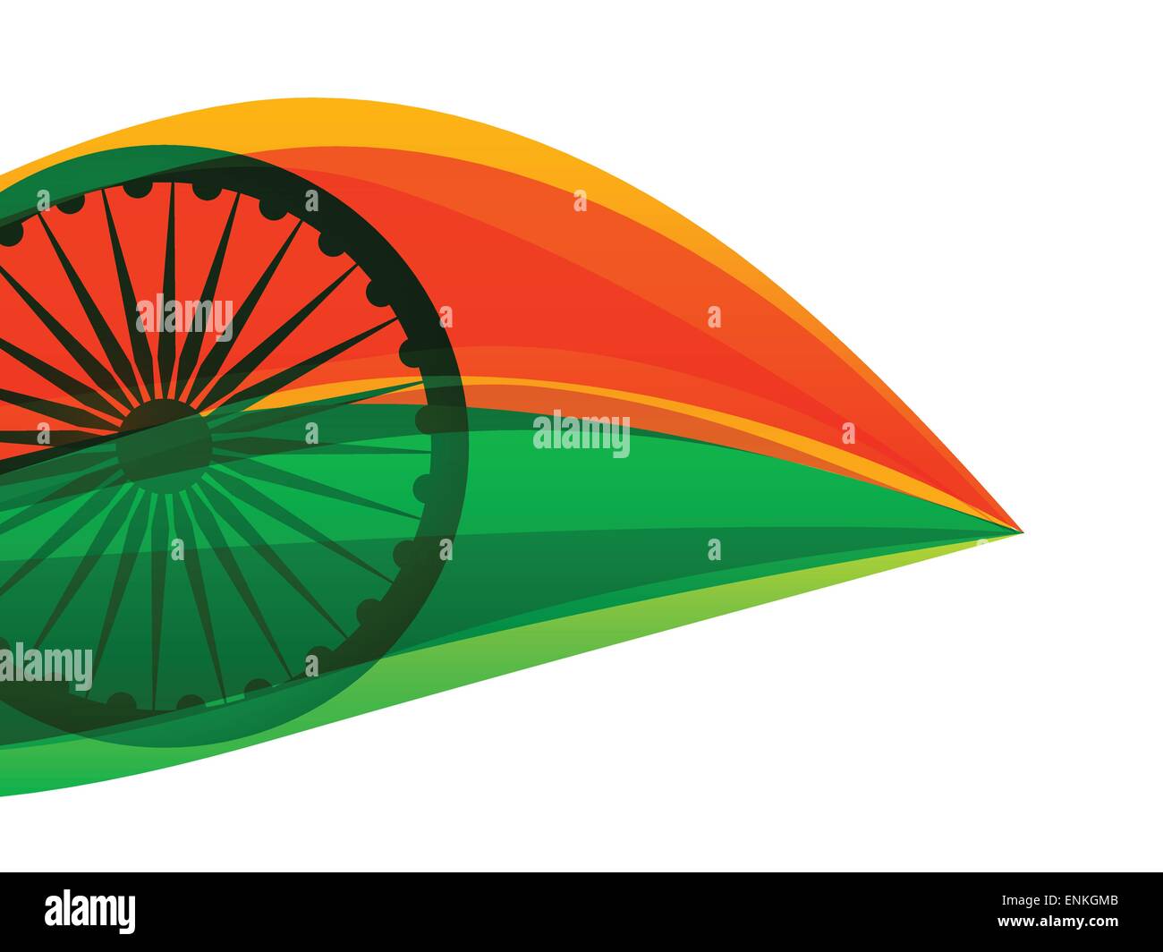 Vektor-indische Flagge mit Tricolor in einem Blatt Stil gemacht Stock Vektor