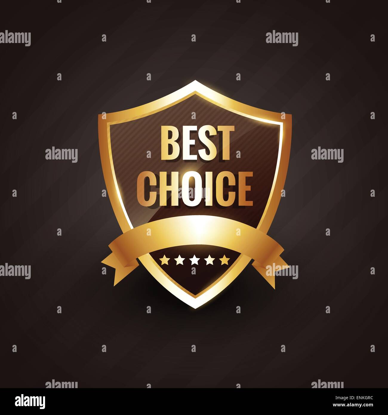 beste Wahl goldene Symbol Etikettendesign mit Band und stars Stock Vektor