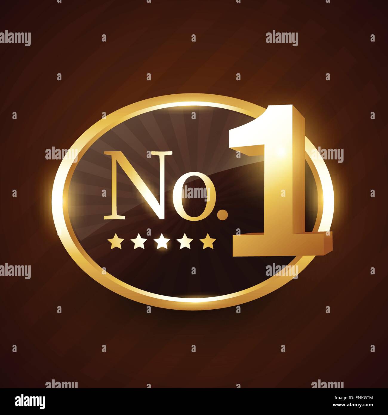 Nummer eins Marke golden Label-Vektor-Design-illustration Stock Vektor