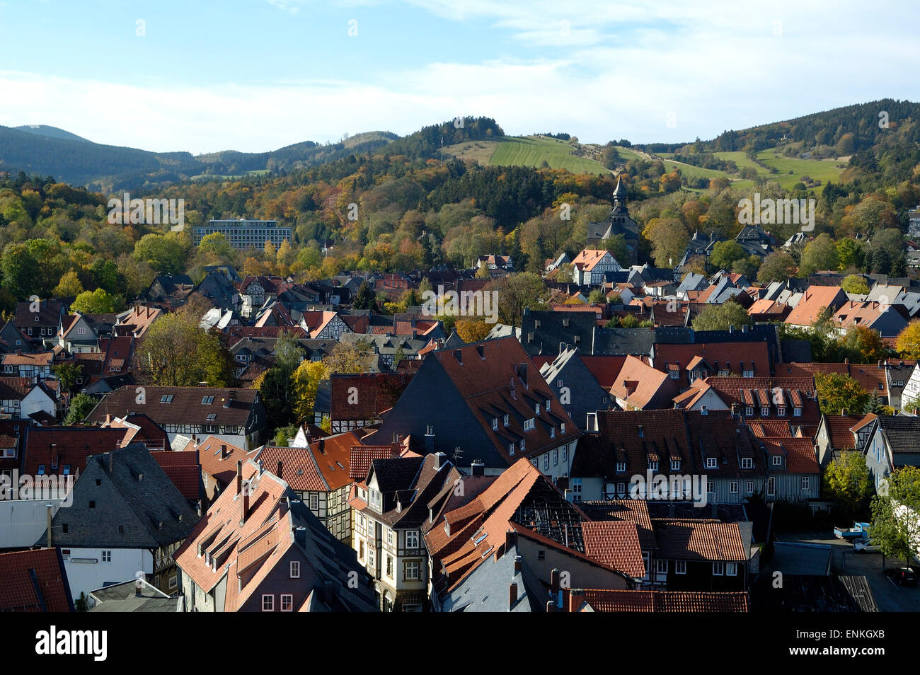 Goslarer Altstadt, UNESCO-Welterbestätte Blick Über Die Altstadt Vom Turm der Marktkirche Stockfoto