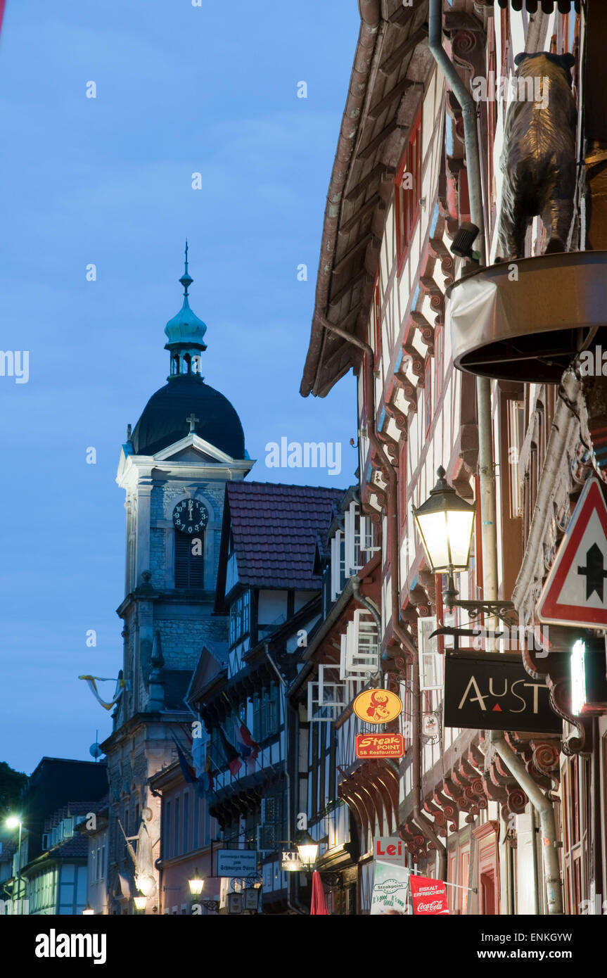 alte Stadt Göttingen in der Abenddämmerung, Niedersachsen, Deutschland Stockfoto