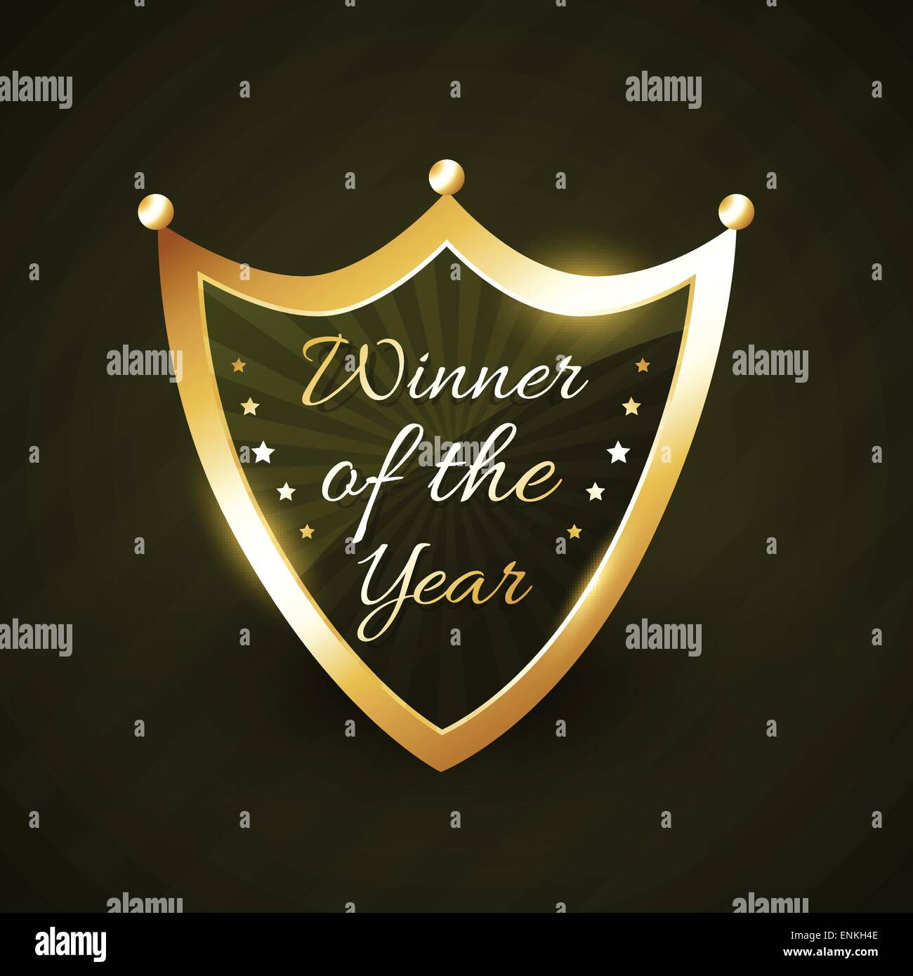 Gewinner des Jahres golden glänzenden Abzeichen Vektor Etikettendesigns Stock Vektor