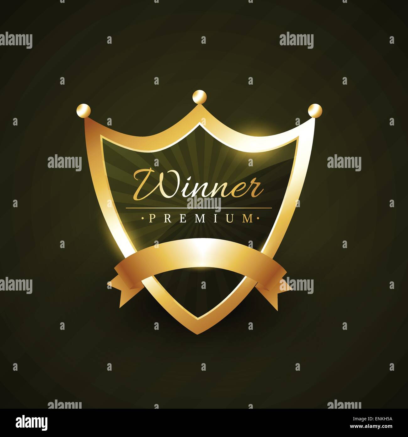 Gewinner Etikettendesign Abzeichen mit Band-Vektor-illustration Stock Vektor