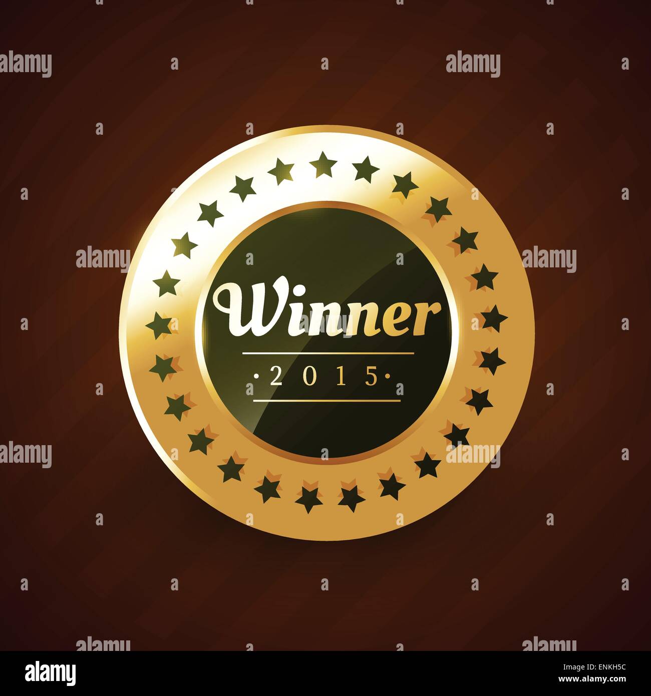 Gewinner für das Jahr 2015 golden Label Vector Design illustration Stock Vektor