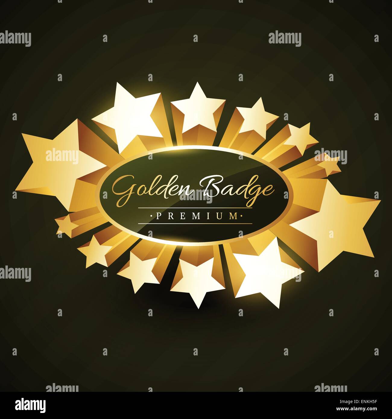 schöne goldene Sterne platzen Label Abzeichen Stock Vektor