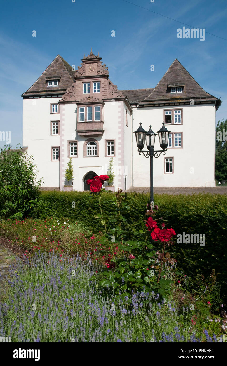 Senken Sie Schloss Fürstenberg, Weserbergland, Niedersachsen, Deutschland Stockfoto