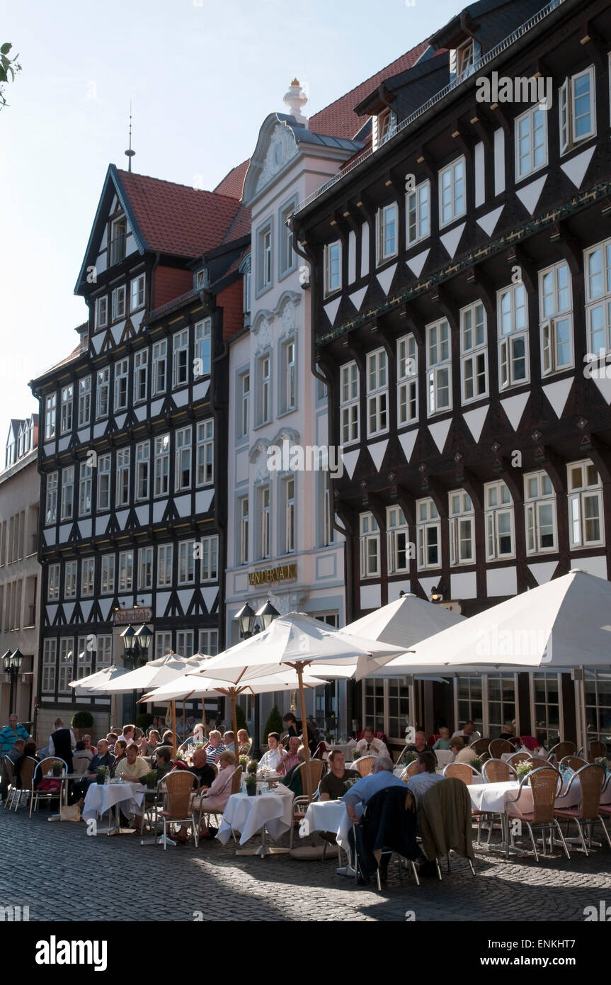 Restaurant, Marktplatz, Hildesheim, Niedersachsen, Deutschland Stockfoto