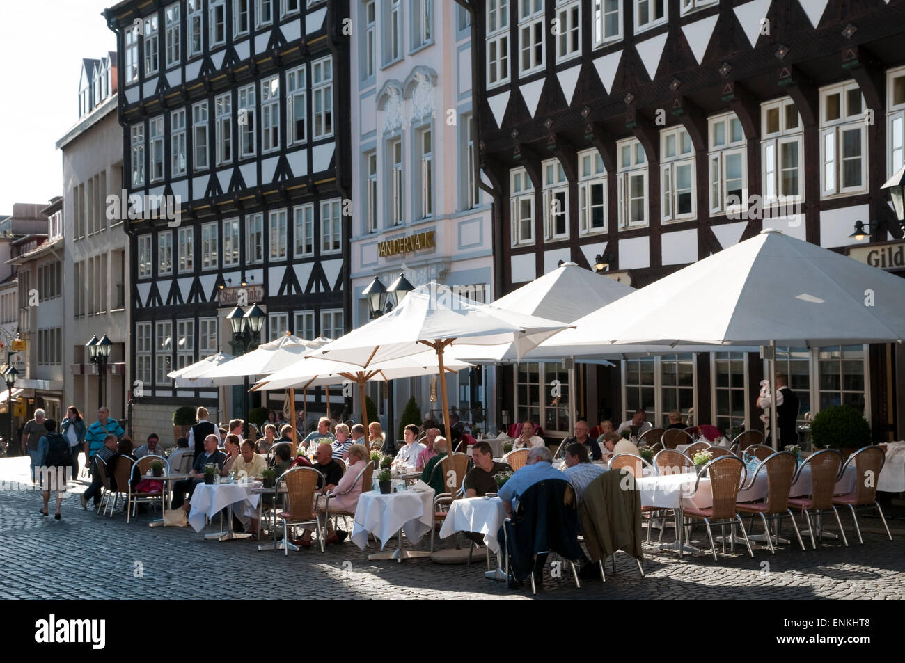 Restaurant, Marktplatz, Hildesheim, Niedersachsen, Deutschland Stockfoto