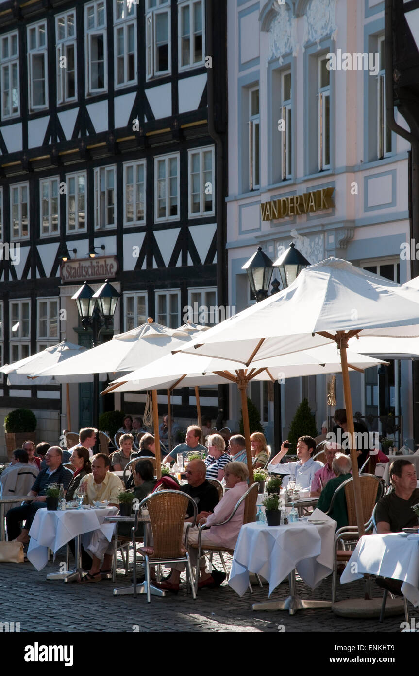 Restaurant, Marktplatz, Hildesheim, Niedersachsen, Deutschland Stockfoto