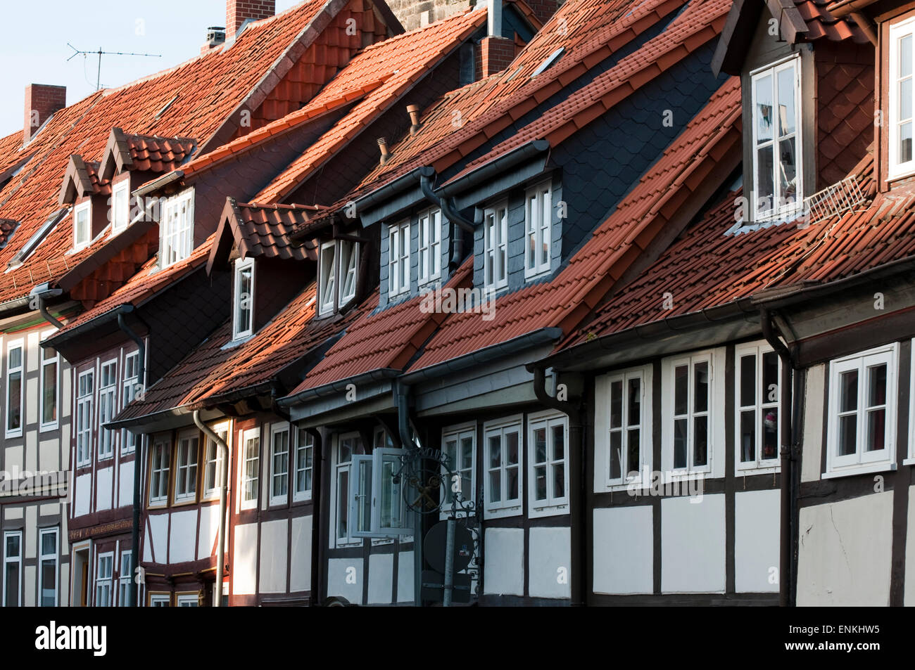 gerahmte Holzhäuser in der Altstadt, Hildesheim, Niedersachsen, Deutschland Stockfoto
