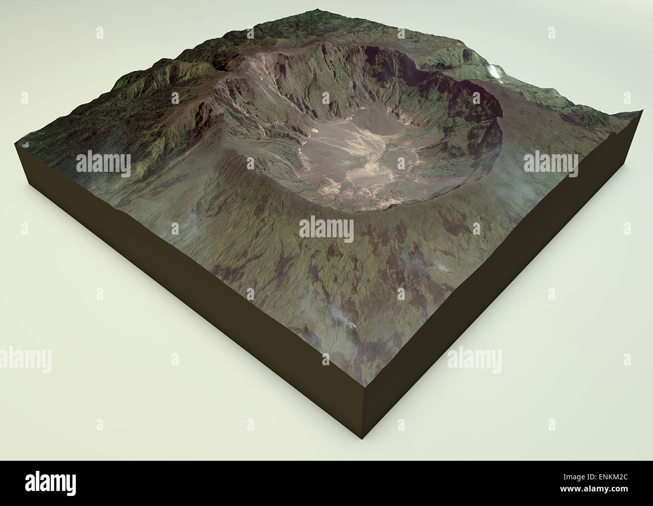Vulkan Mount Tambora Satellitenansicht, Insel Sumbawa, Indonesien. Element dieses Bildes sind von der NASA eingerichtet Stockfoto