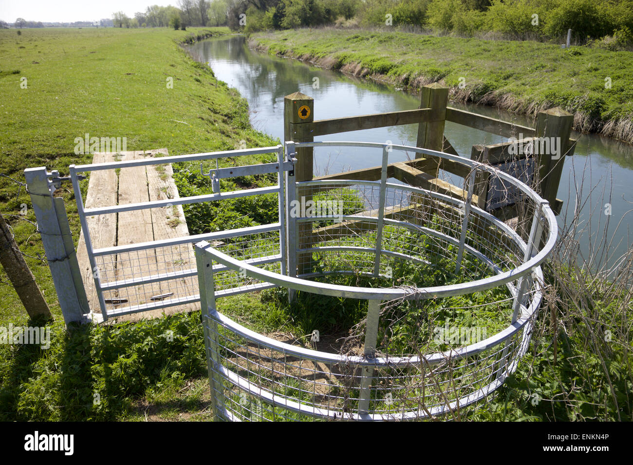 Ein Drehkreuz von einem Fluss in Bedfordshire, England Stockfoto