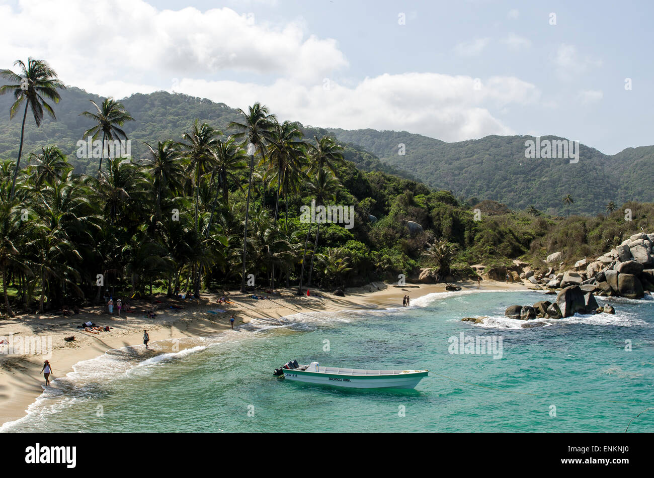 Strand bei Tayrona Nationalpark Santa Marta-Kolumbien Stockfoto
