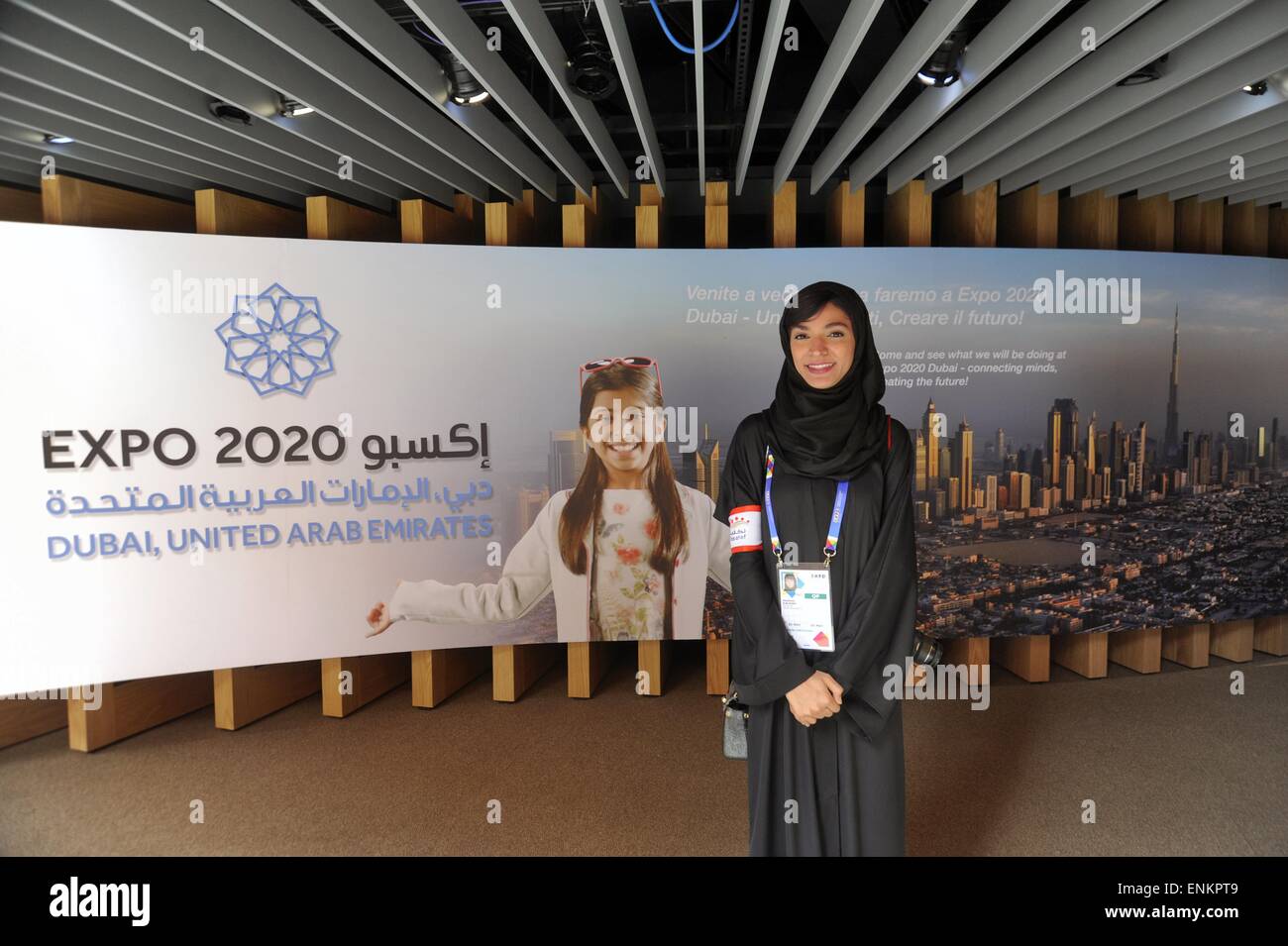 Mailand (Italien), World Ausstellung Expo 2015, die Dubai-Pavillon, Förderung für die World Expo 2020 Stockfoto