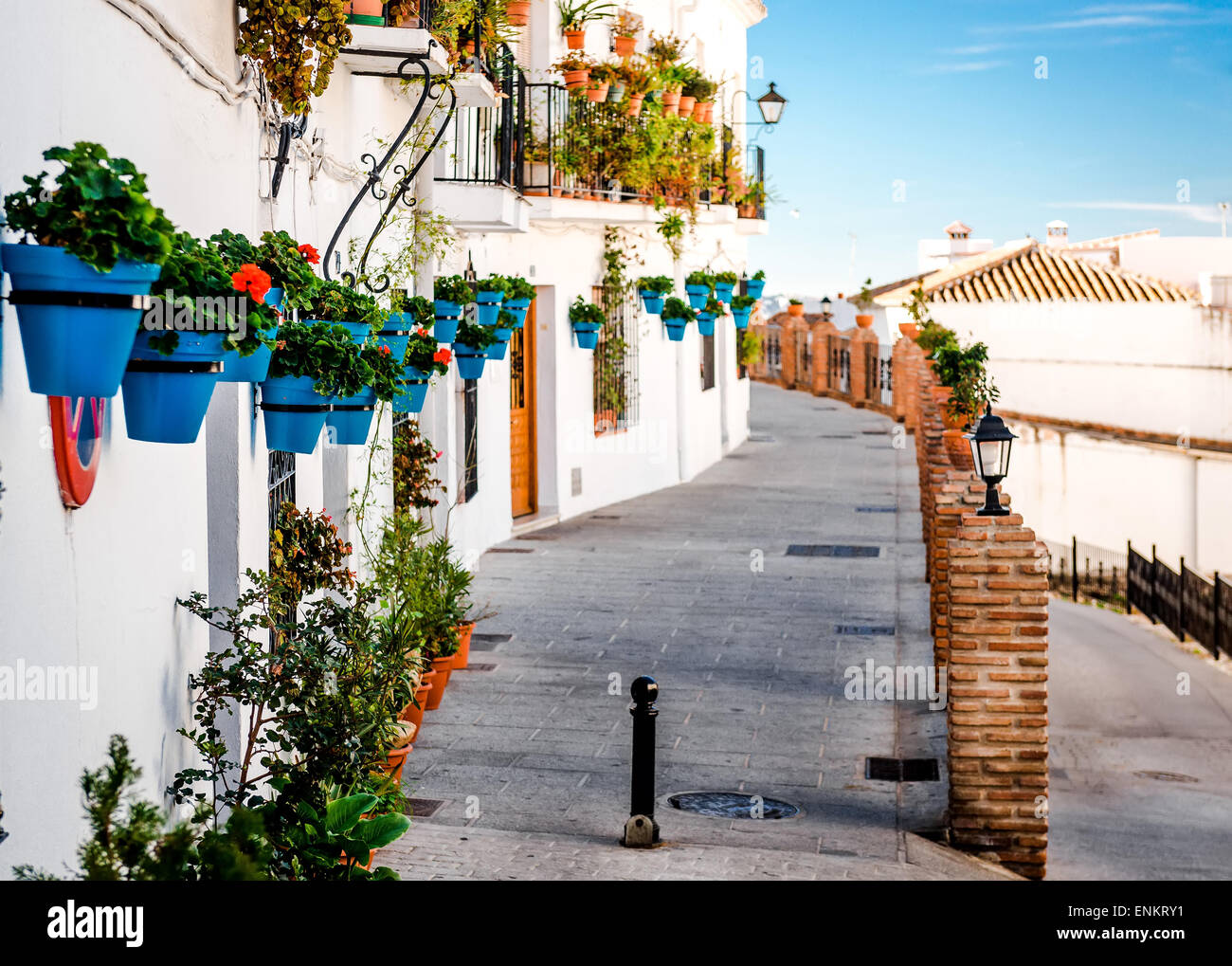 Malerische Straße von Mijas Stockfoto