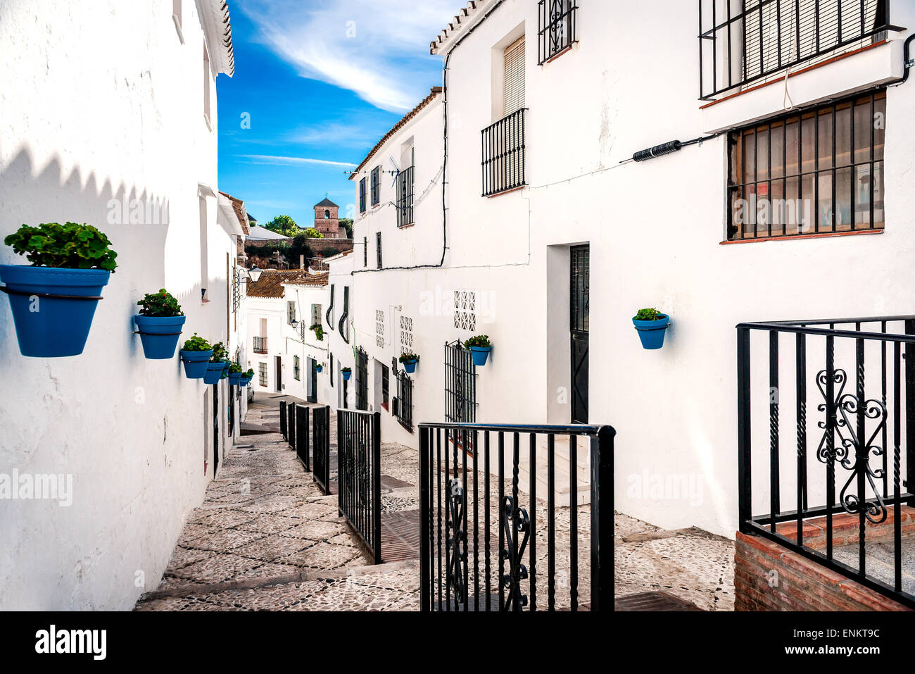 Malerische Straße von Mijas Stockfoto