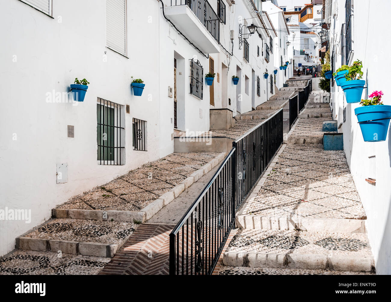 Malerische Straße von Mijas Stockfoto