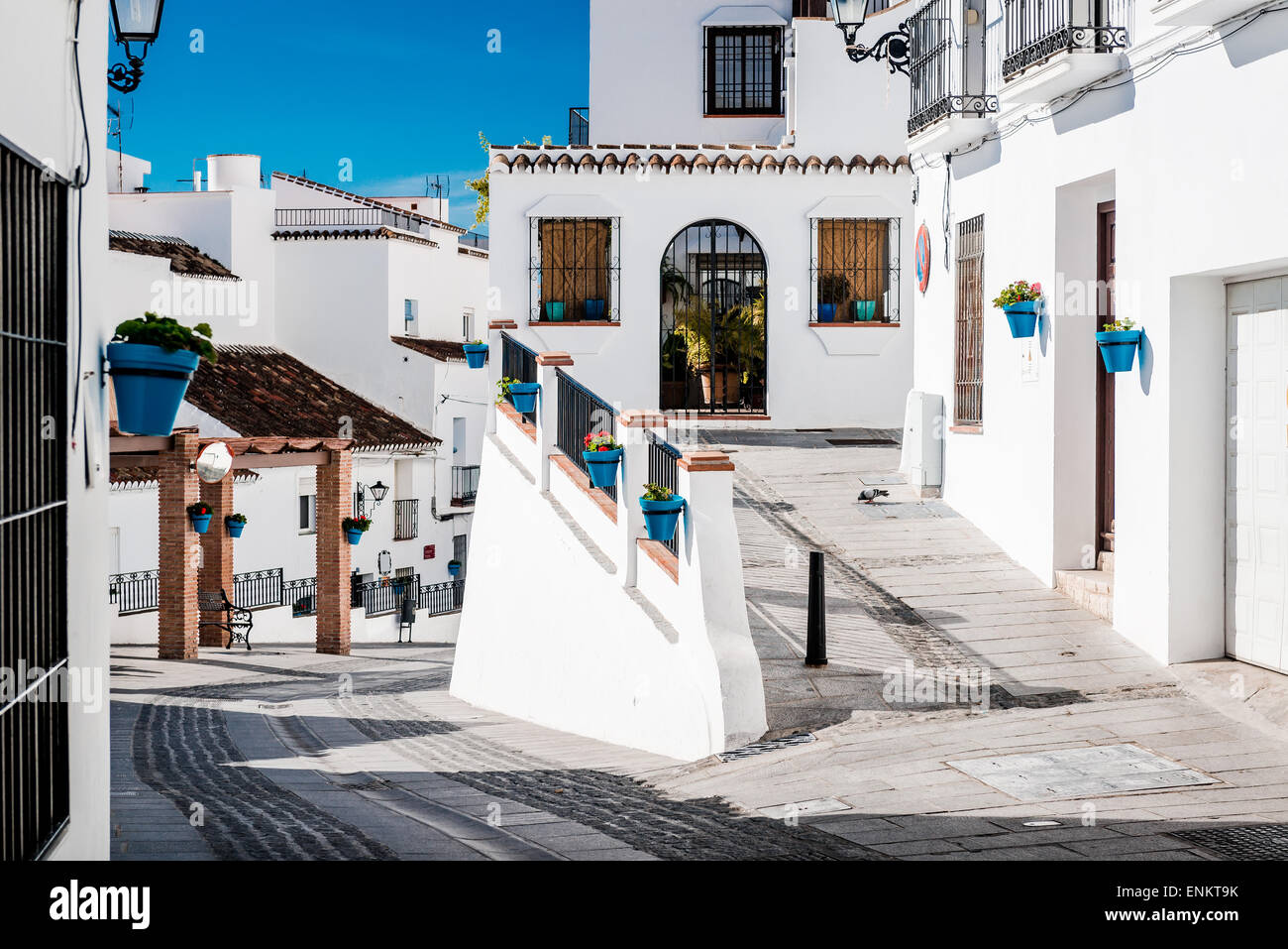 Malerische Straße von Mijas Stockfoto