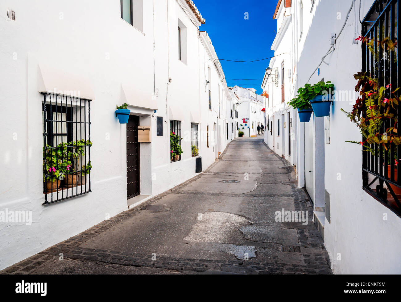 Malerische Straße von Mijas Stockfoto