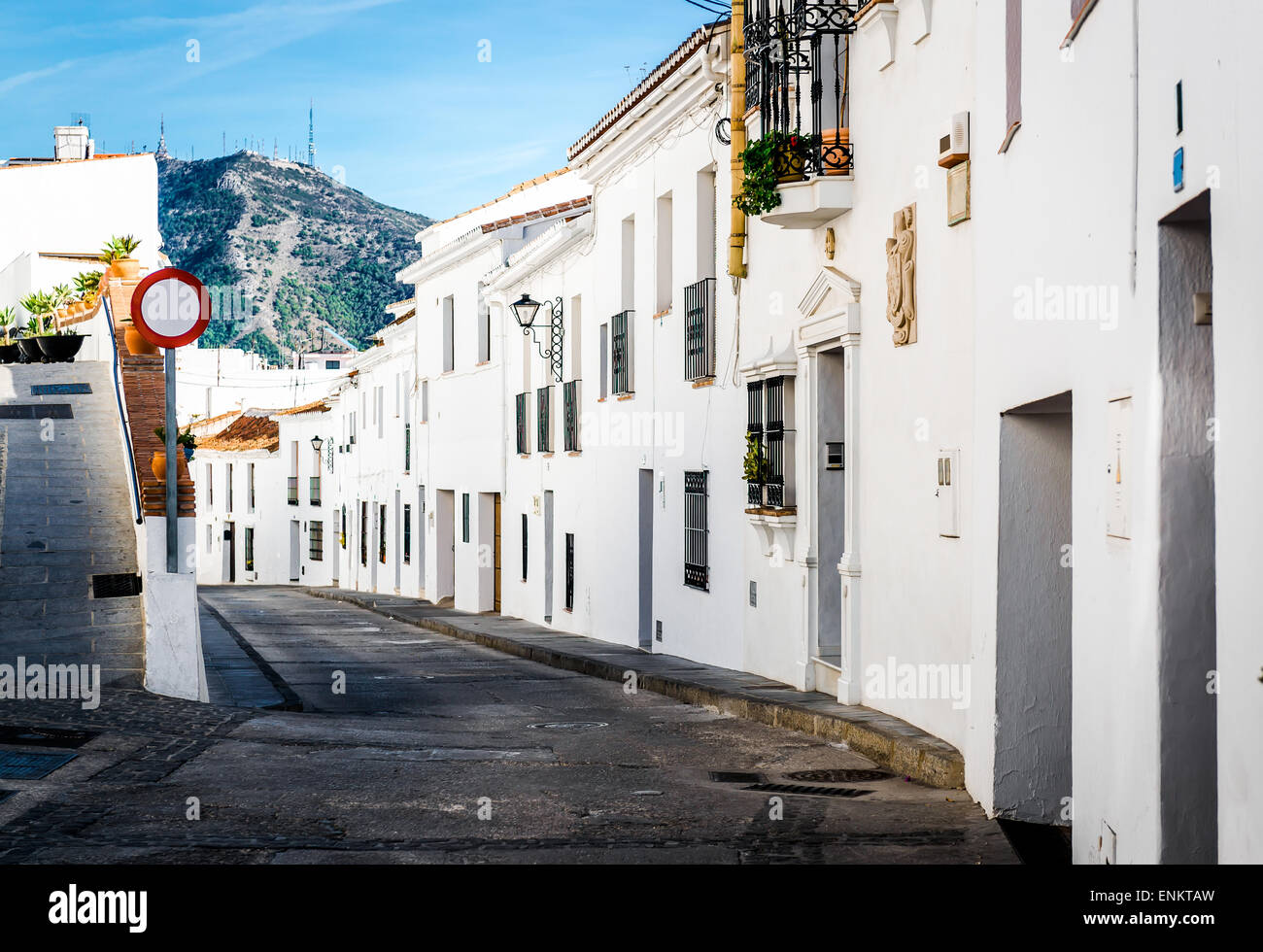 Malerische Straße von Mijas Stockfoto
