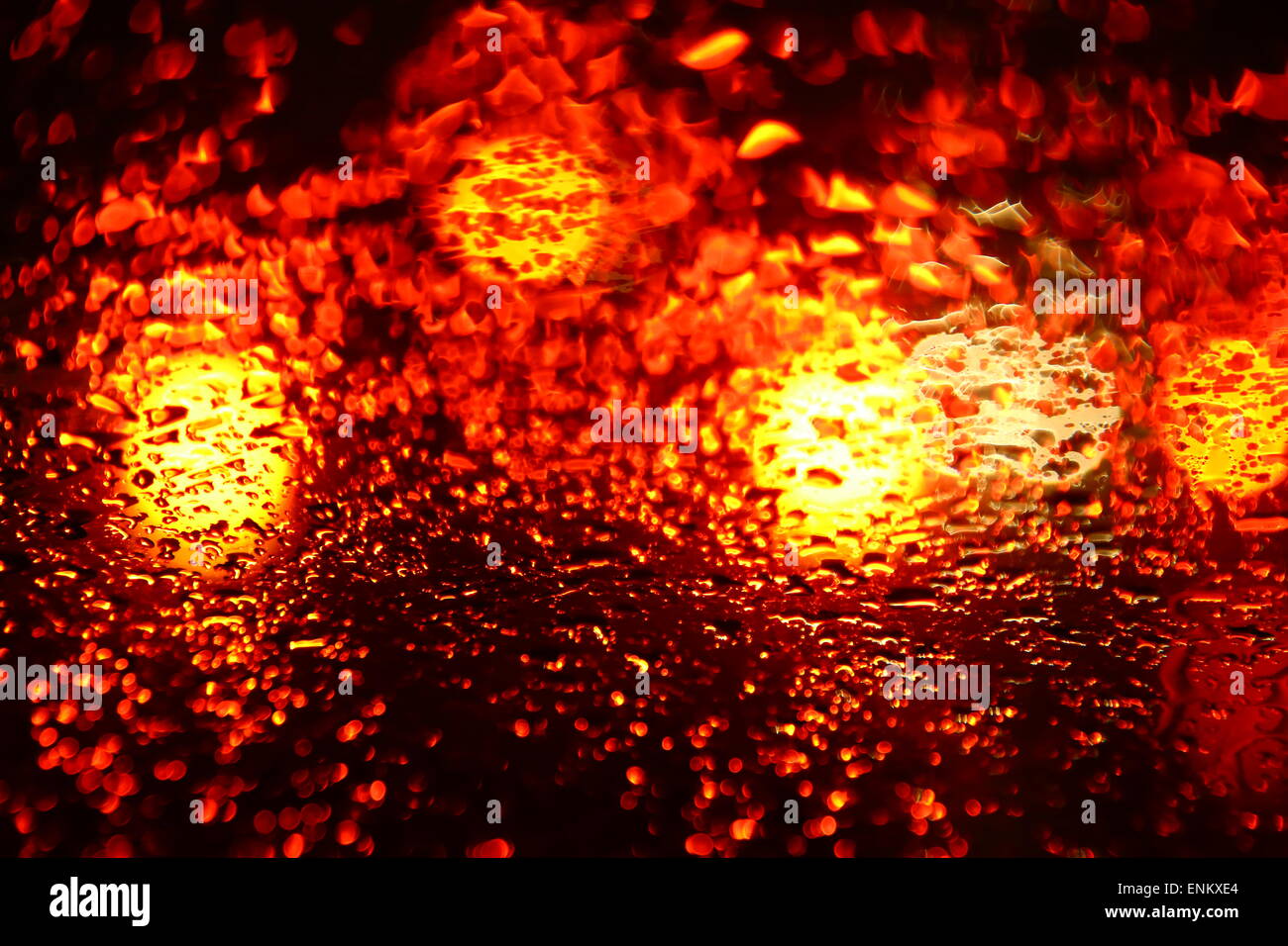 Wassertropfen auf Glas Stockfoto