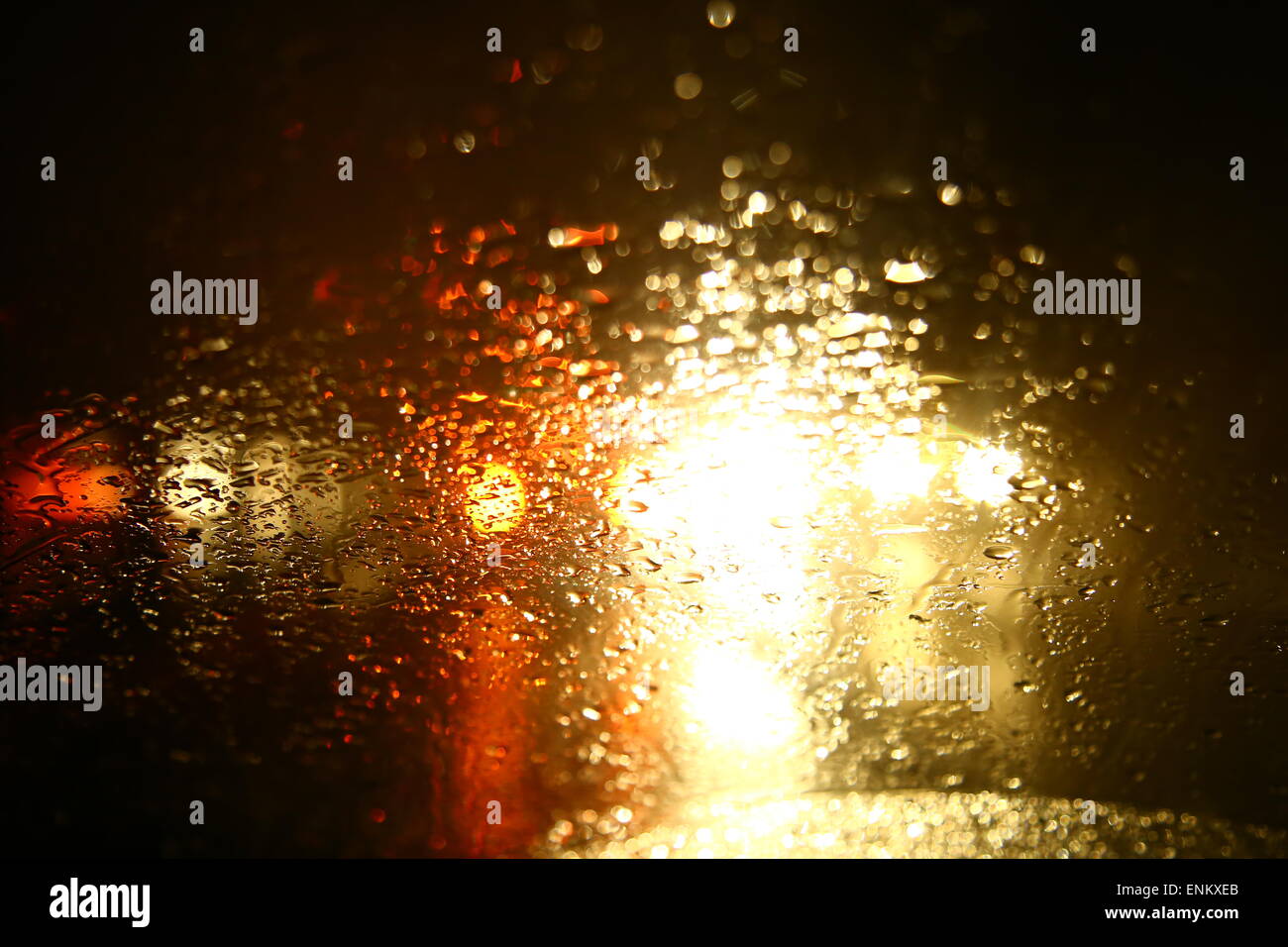 Wassertropfen auf Glas Stockfoto