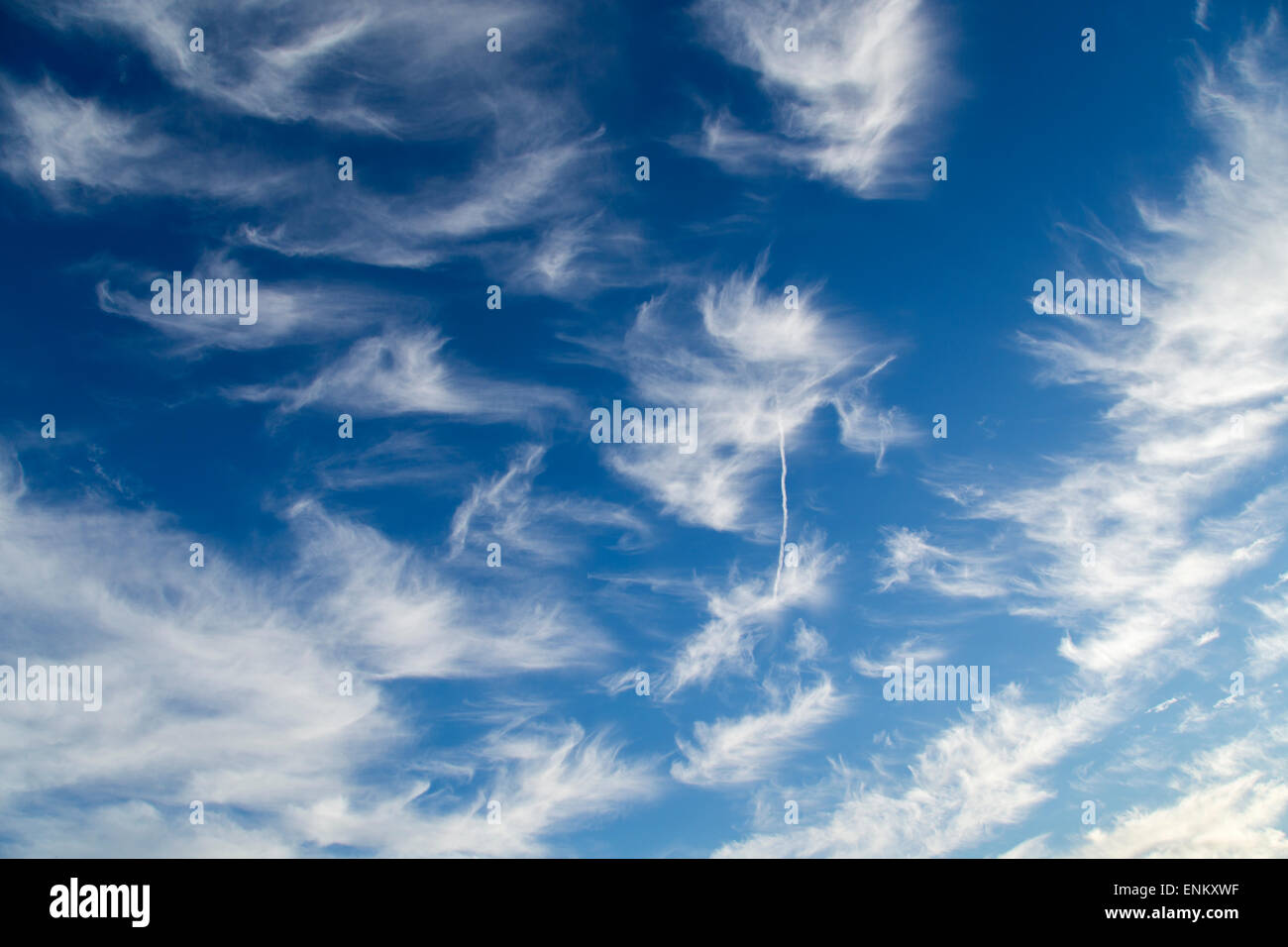 Himmel-Scape von blauem Himmel und Wolken Hintergrund, Textur Stockfoto