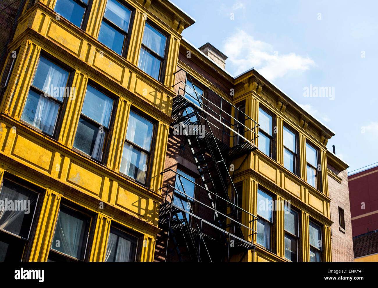 Gelbes Gebäude in Philadelphia Stockfoto
