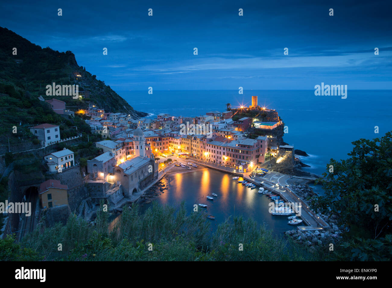 Die italienische Riviera ist das einfache Leben des Ozeans. Stockfoto