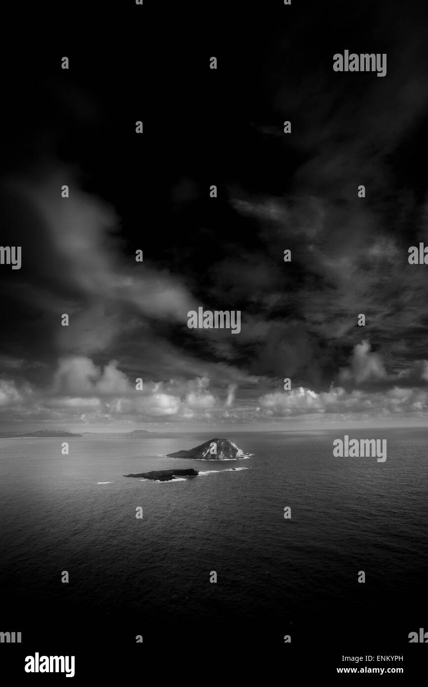 Inseln dot die Ostseite von Oahu, Hawaii. Stockfoto