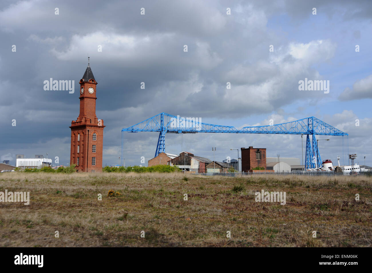 Middlesbrough Teeside UK - Tees-Schwebefähre in Nord-Ost Stockfoto