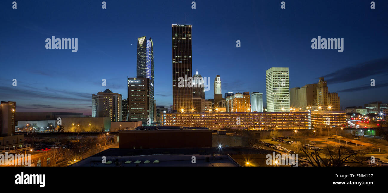 A der Oklahoma City Skyline zu sehen. Stockfoto