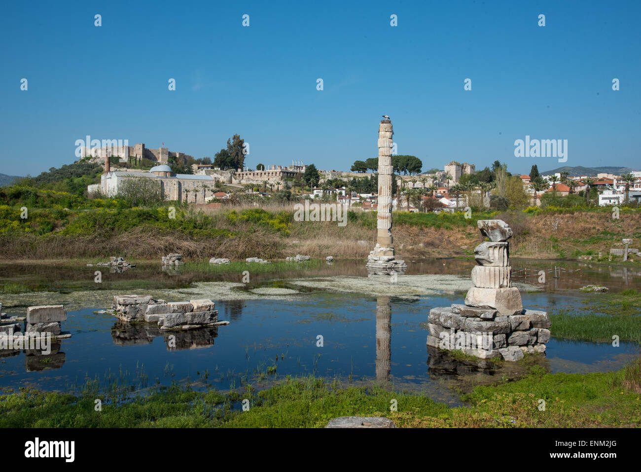 Der Tempel der Artemis in Ephesus-Türkei.  Eines der sieben Weltwunder der Antike. Stockfoto