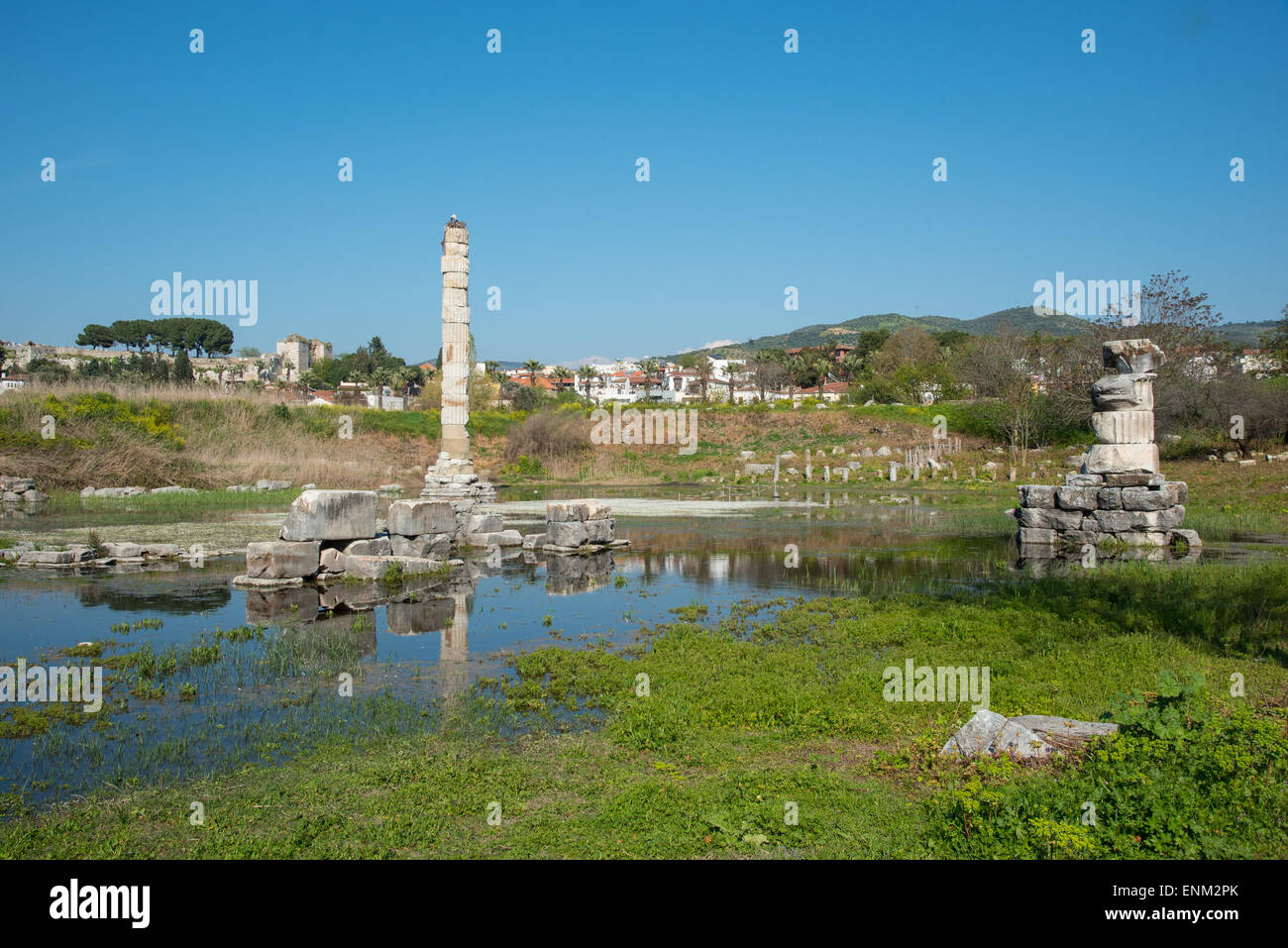 Der Tempel der Artemis in Ephesus-Türkei.  Eines der sieben Weltwunder der Antike. Stockfoto