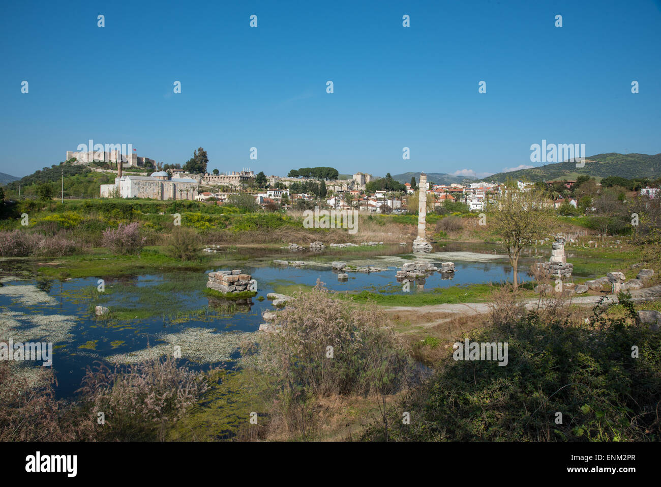 Der Tempel der Artemis in Ephesus-Türkei.  Eines der sieben Weltwunder der Antike. Stockfoto