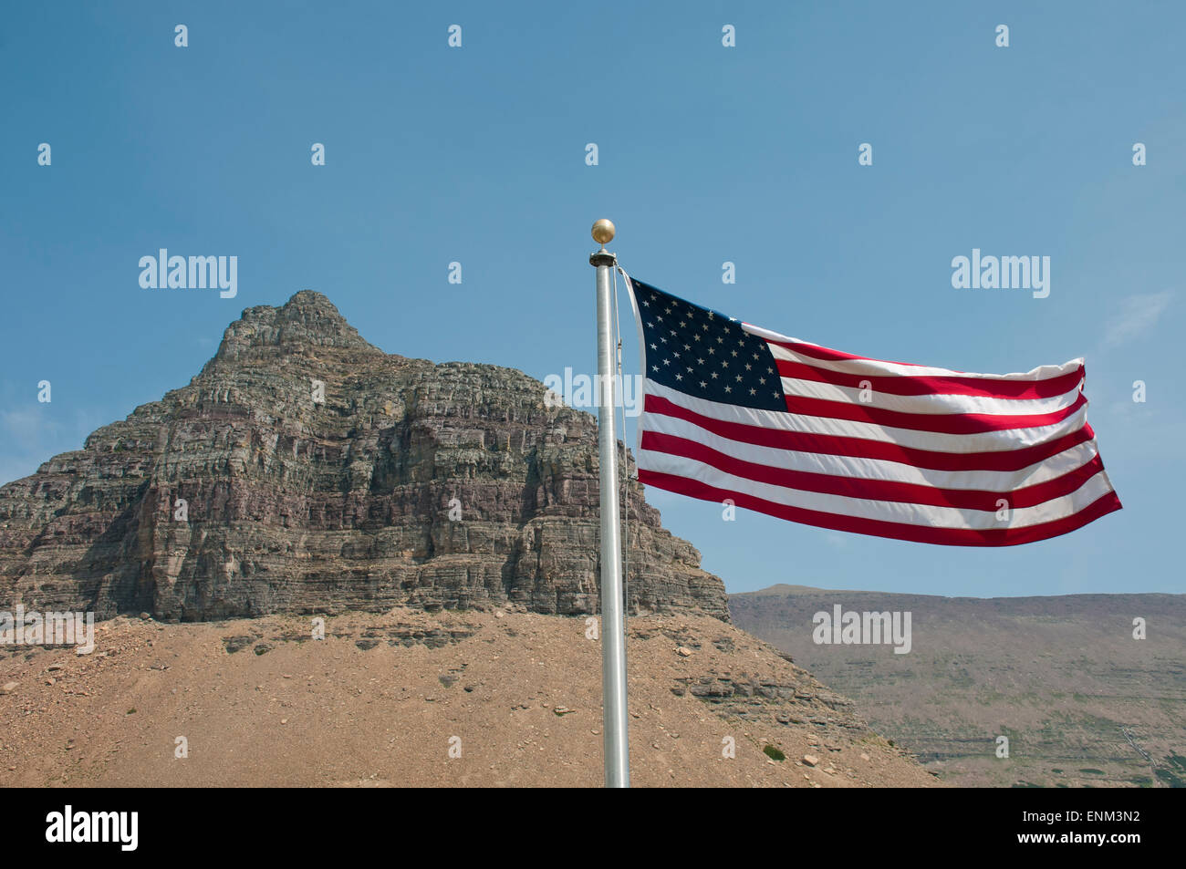 Glacier NP, USA Flagge, Montana Stockfoto