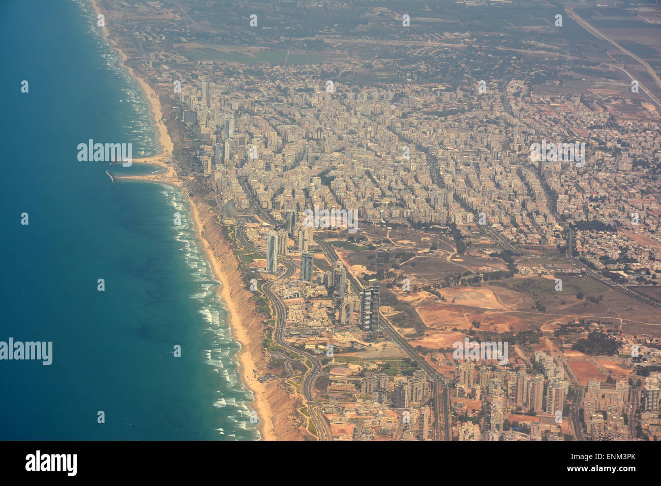 Luftaufnahme von Netanya, Israel Stockfotografie Alamy